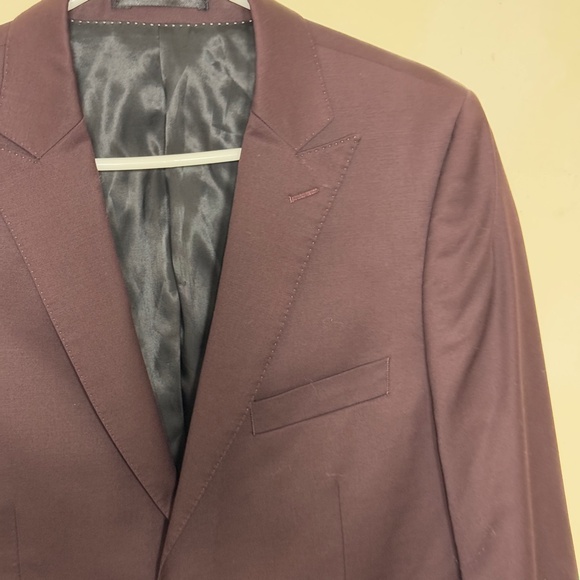 TOPMAN Suit Skinny sports jacket blazer Size US 38 Two Button color Berry - Picture 4 of 8